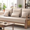 Sofa giường gỗ sồi tự nhiên Nordic tay cong SFB-06SN