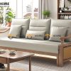 Sofa giường gỗ sồi tự nhiên Nordic tay cong SFB-06SN