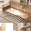 Sofa giường gỗ sồi tự nhiên Nordic tay cong SFB-06SN