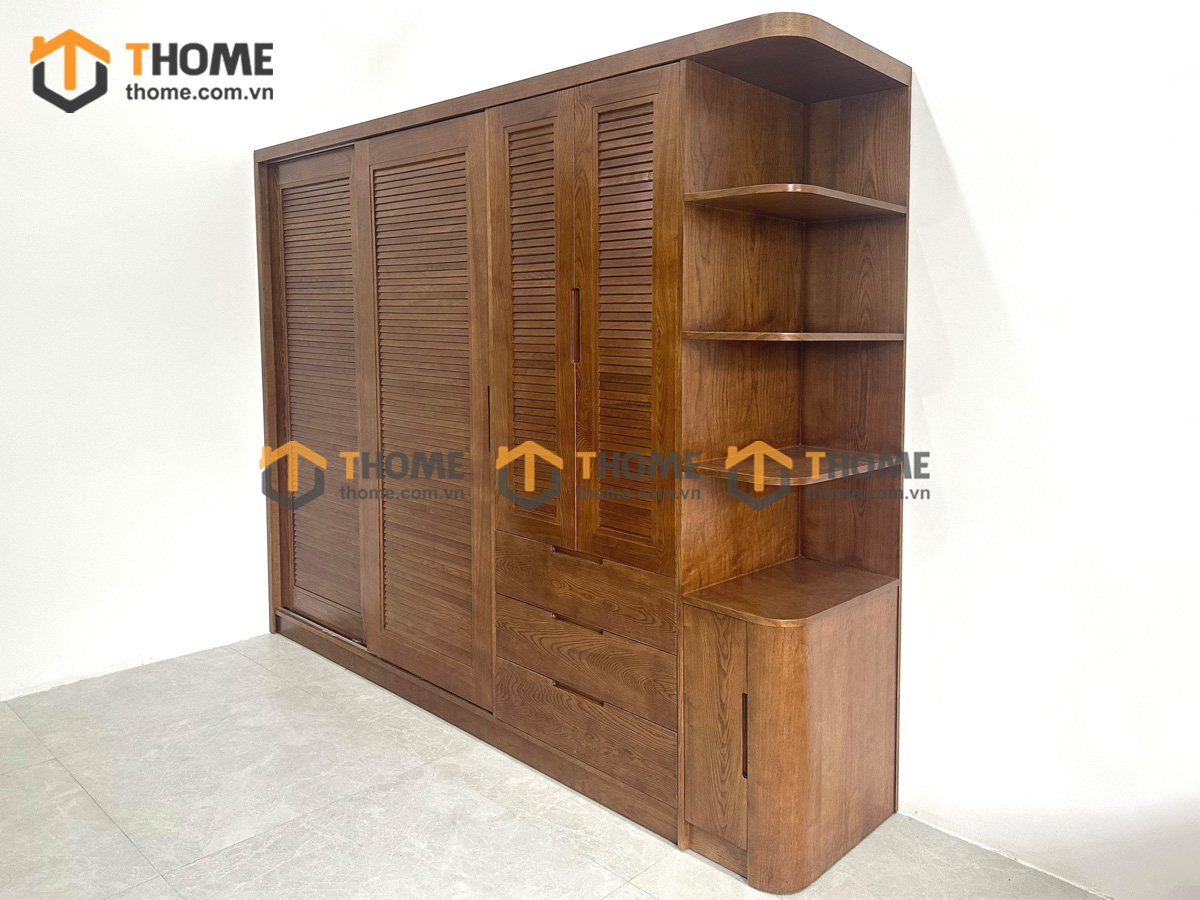 Tủ áo gỗ sồi tự nhiên thiết kế 09 TA-19SN