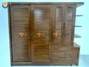 Tủ áo gỗ sồi tự nhiên thiết kế 09 TA-19SN