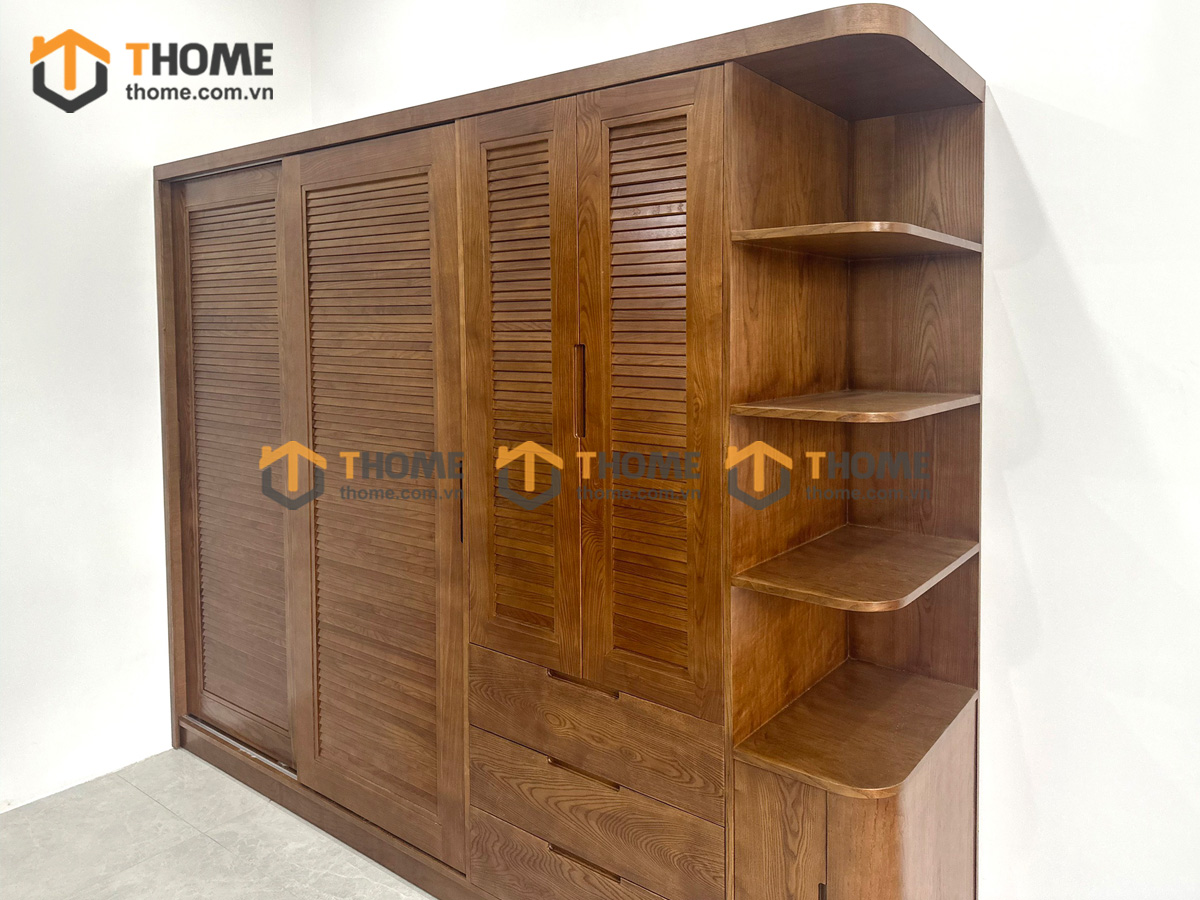 Tủ áo gỗ sồi tự nhiên thiết kế 09 TA-19SN