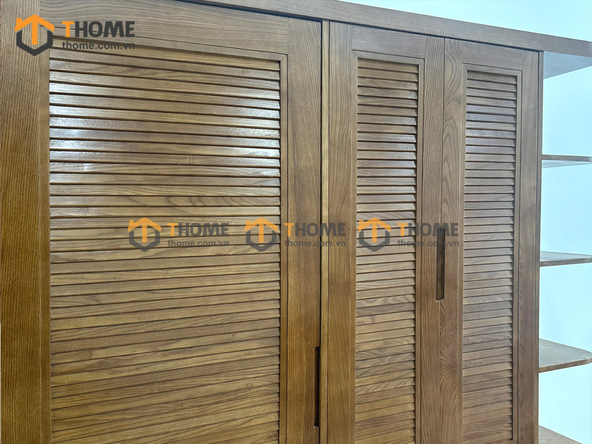 Tủ áo gỗ sồi tự nhiên thiết kế 09 TA-19SN