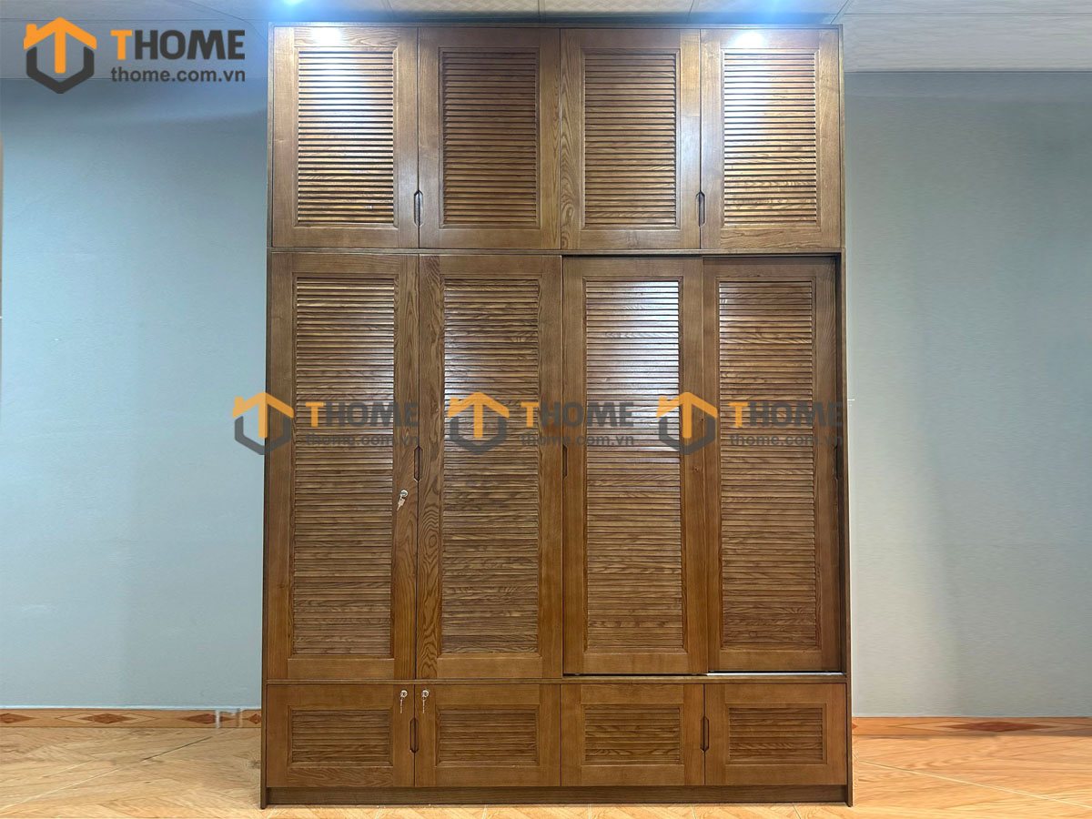 Tủ áo gỗ sồi tự nhiên thiết kế 10 TA-20SN