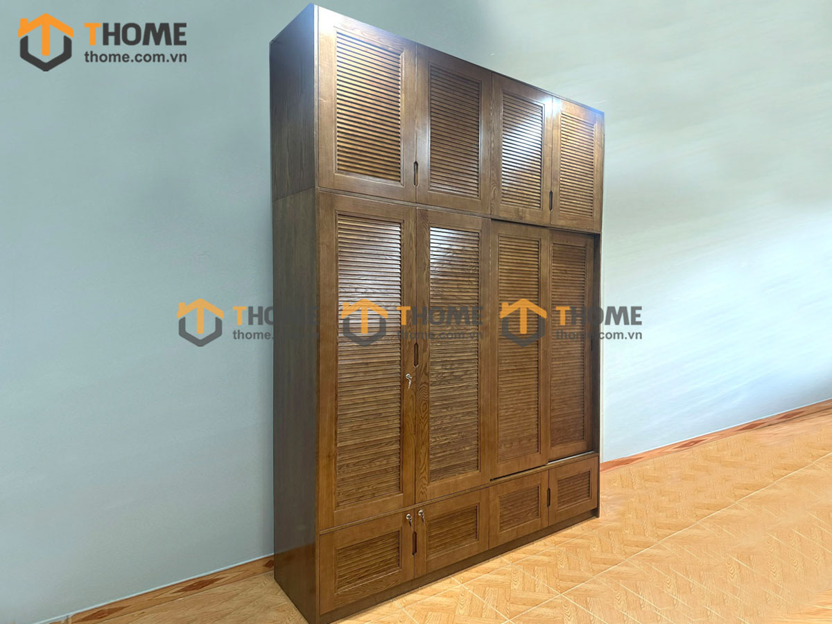Tủ áo gỗ sồi tự nhiên thiết kế 10 TA-20SN