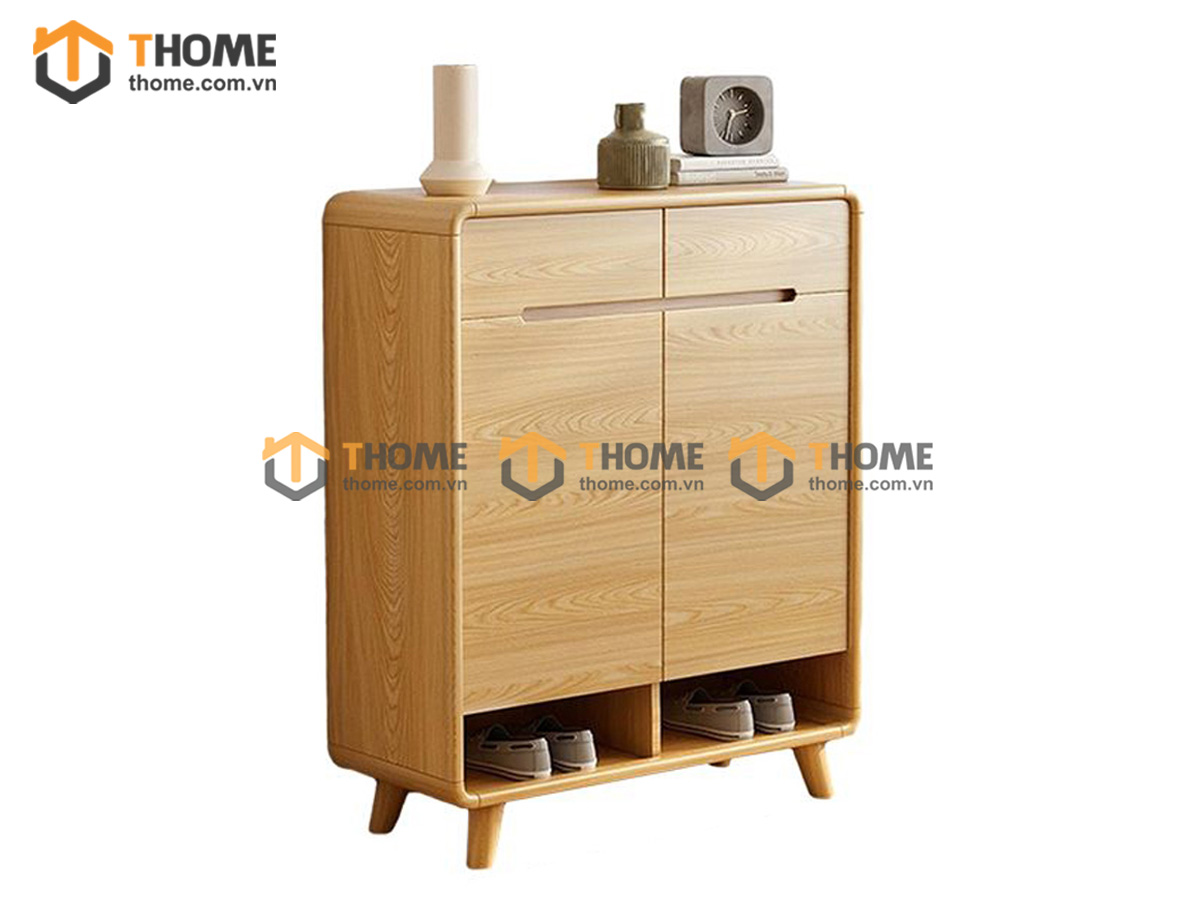 Tủ giày gỗ sồi tự nhiên 1 tầng 2 cánh mở Movado TG-09SN