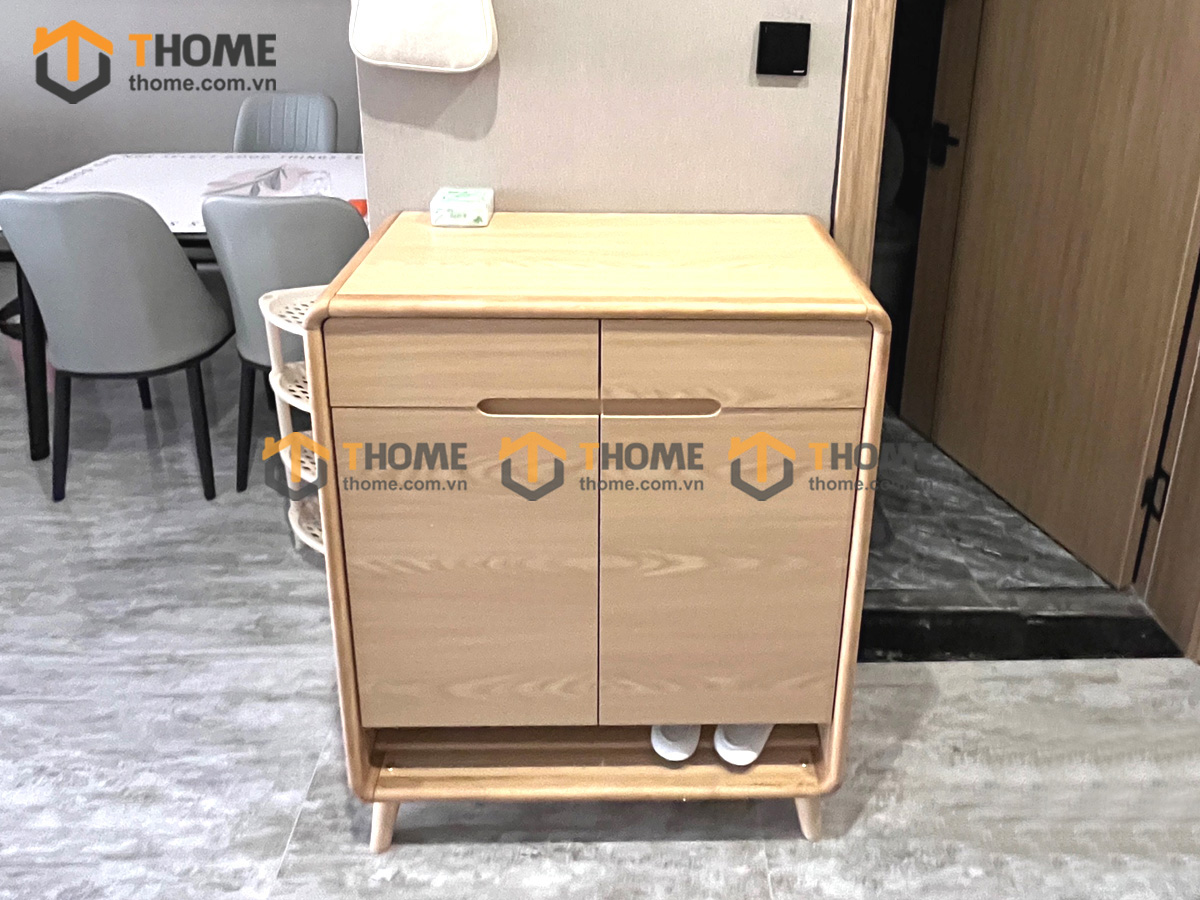 Tủ giày gỗ sồi tự nhiên 1 tầng 2 cánh mở Movado TG-09SN
