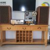 Tủ rượu gỗ sồi tự nhiên 3 hộc kéo 20 ô TR-02SM