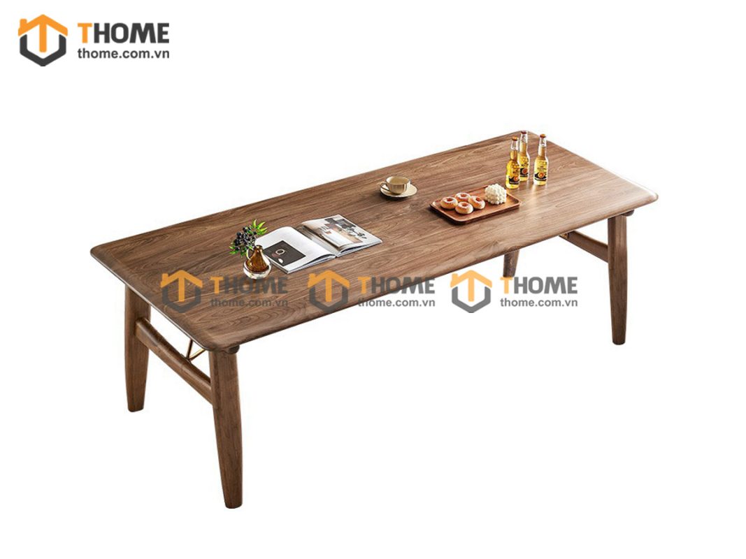 Bàn ăn gỗ sồi tự nhiên Harry chân chữ H BAMG-23SN