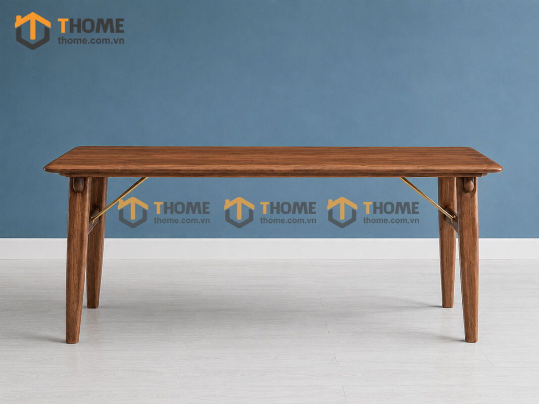 Bàn Ăn Gỗ Sồi Tự Nhiên Luca Chân Chữ H BAMG-23SN