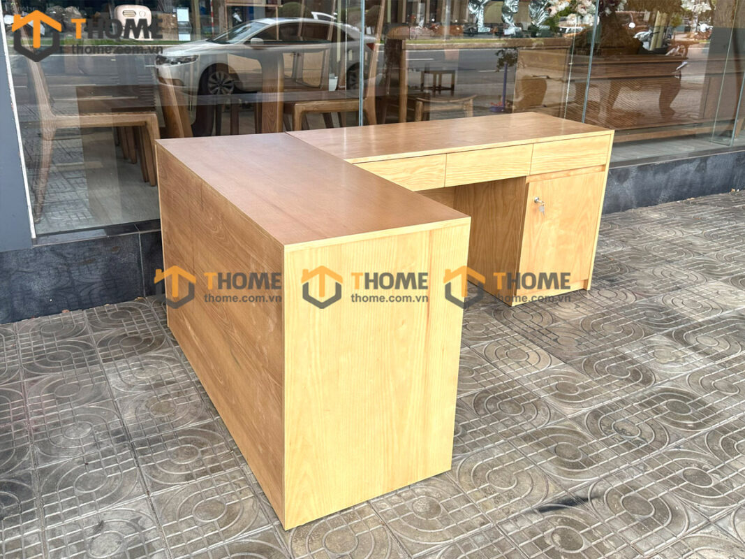 Bàn Làm Việc Góc Gỗ Sồi Tự Nhiên 1 Cánh BLV1T-24SN
