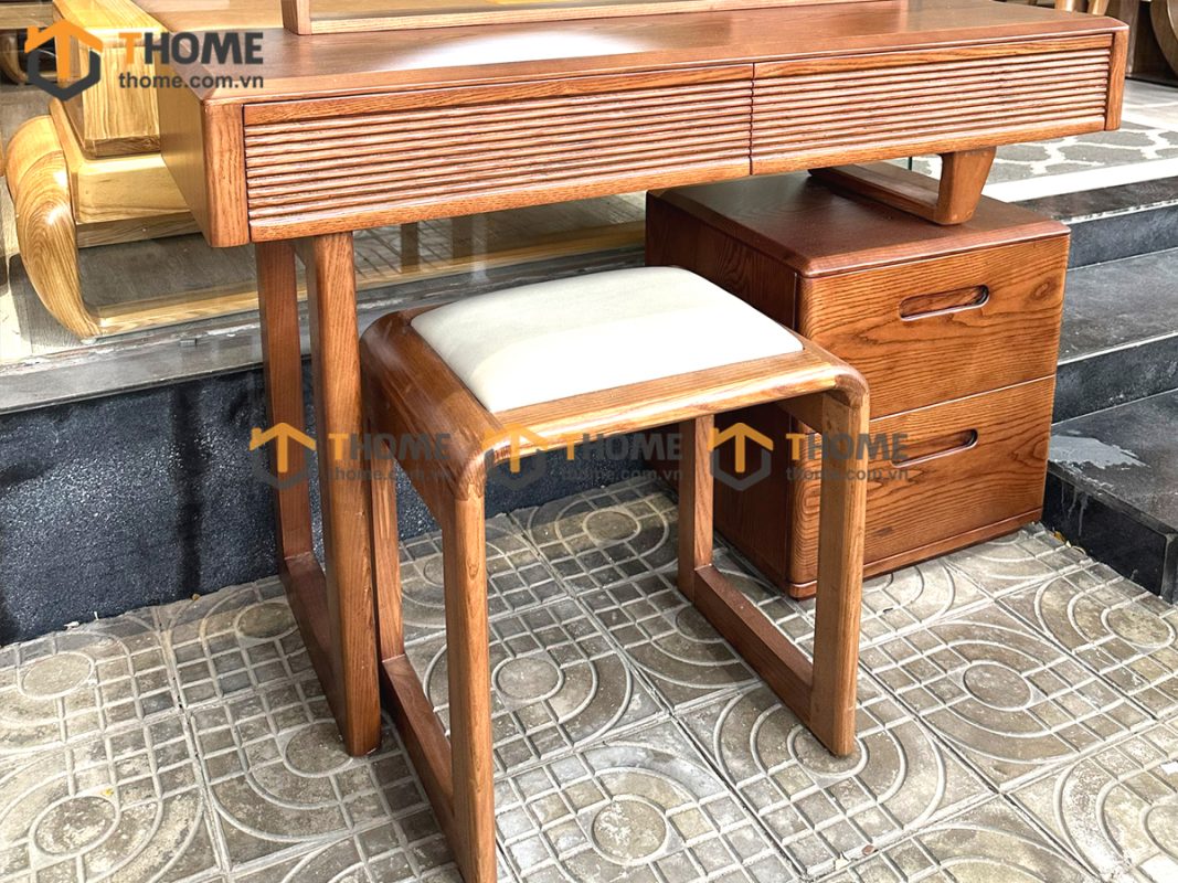 Bàn trang điểm gỗ sồi tự nhiên Lux BTD-09SN