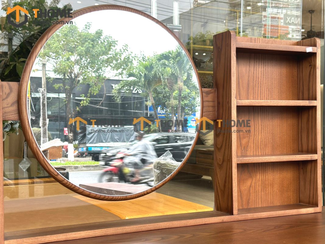 Bàn trang điểm gỗ sồi tự nhiên Lux BTD-09SN
