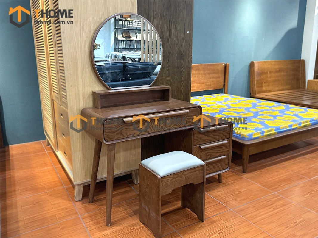 Bàn trang điểm gỗ sồi tự nhiên Nova hộp BTD-10SN