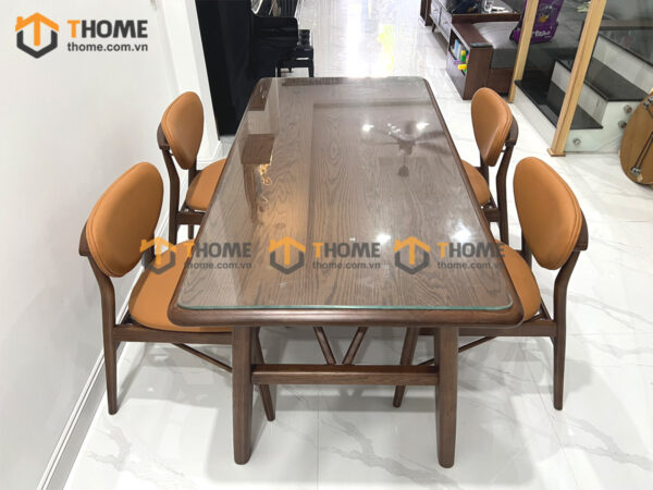 Bàn ăn gỗ sồi tự nhiên Luca chân chữ H BAMG-23SN