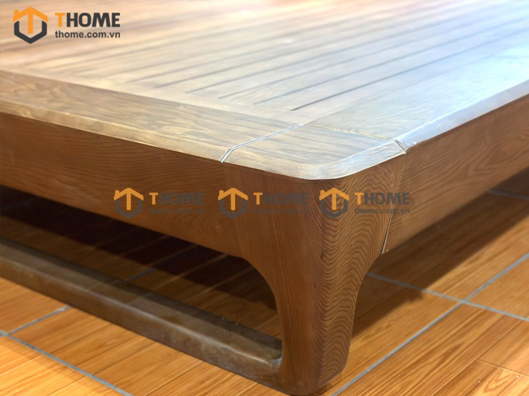 Giường ngủ gỗ sồi tự nhiên đầu nệm Bali GNĐN-14SM