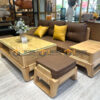 Sofa Bulova Mini Gỗ Sồi Tự Nhiên 4 Món Chân Vuông Màu Tự Nhiên SFĐ-23SN