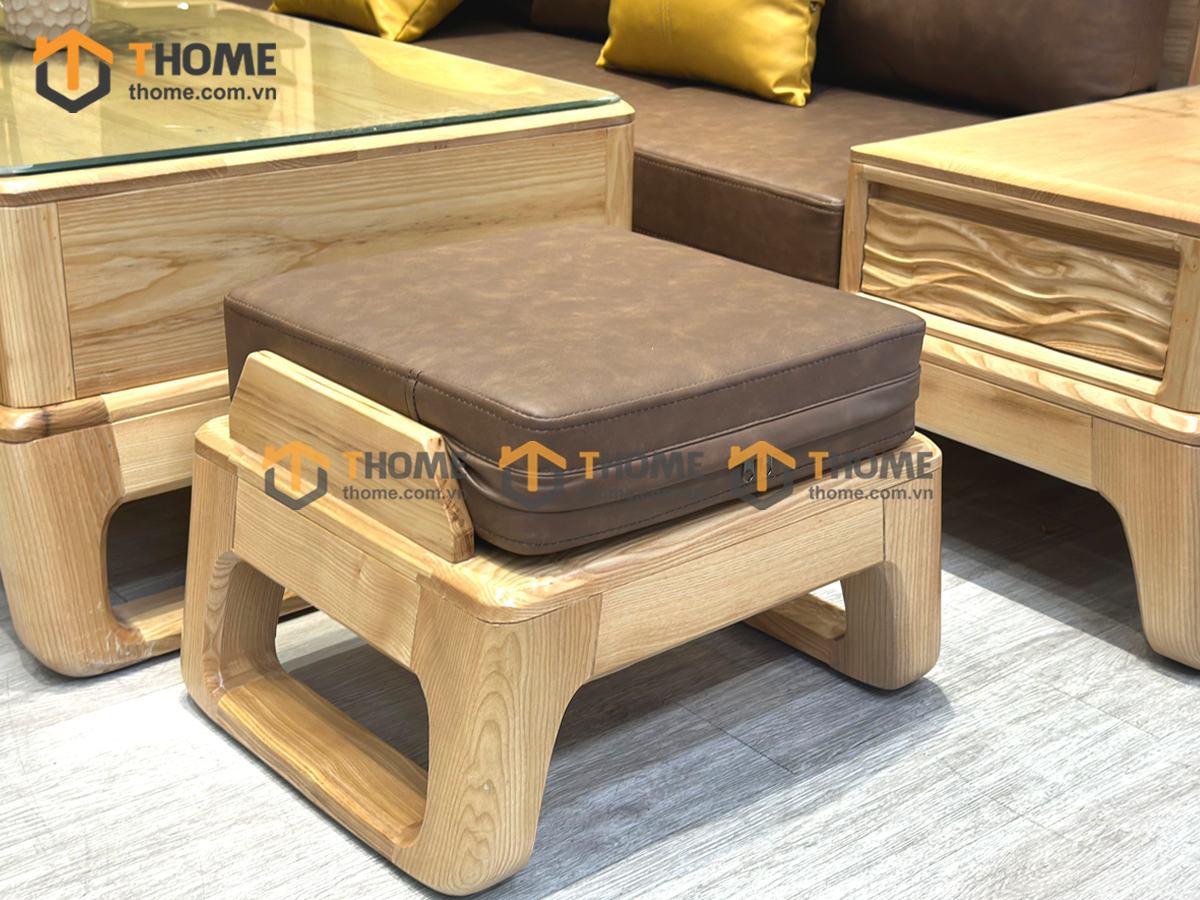 Sofa Bulova Mini Gỗ Sồi Tự Nhiên 4 Món Chân Vuông Màu Tự Nhiên SFĐ-23SN
