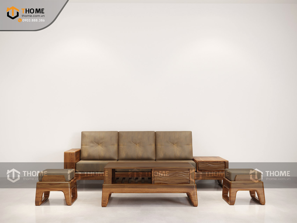 Sofa Mini chân vuông màu óc chó SFĐ-24SN