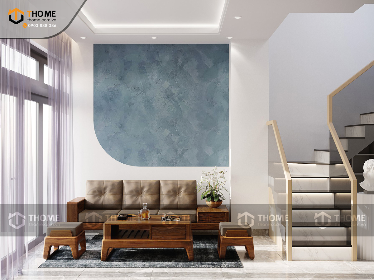 Sofa Mini chân vuông màu óc chó SFĐ-24SN