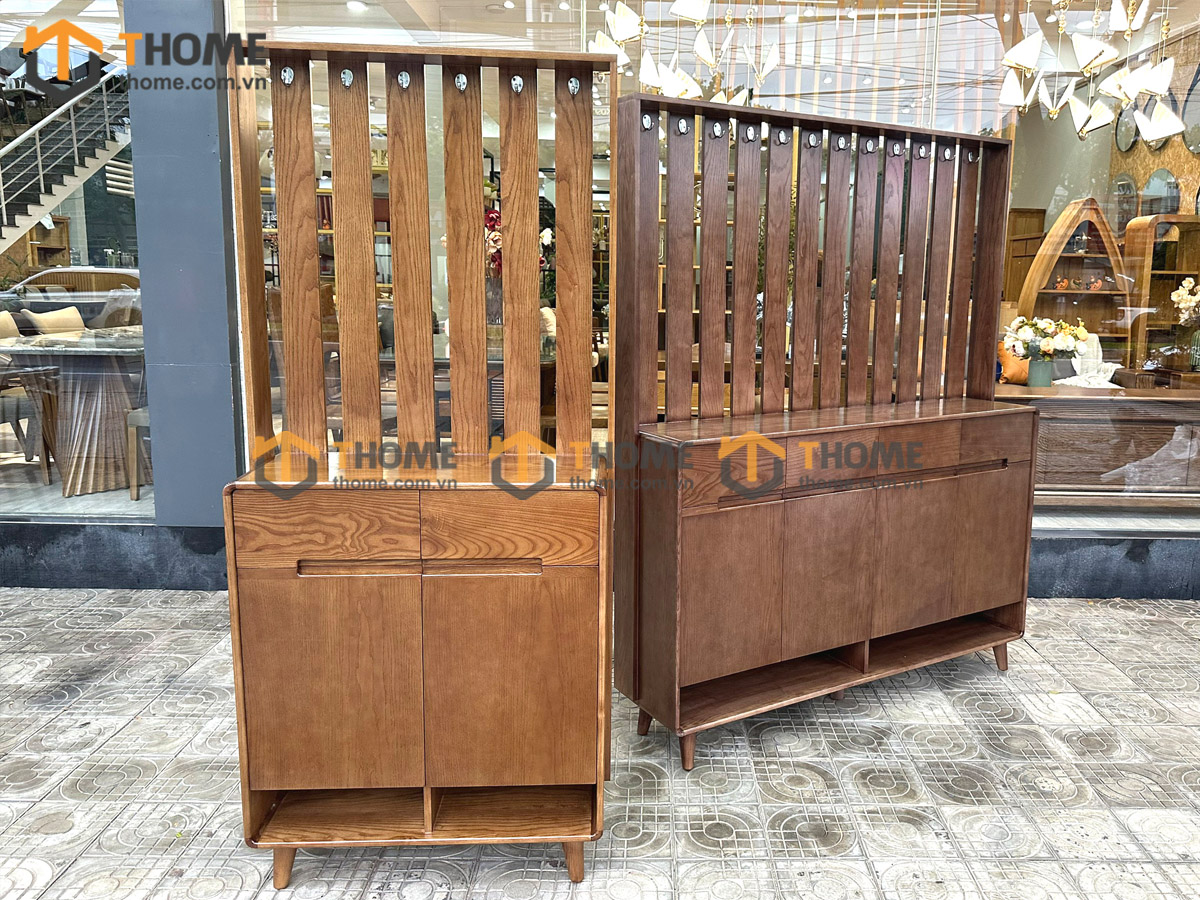 Tủ giày gỗ sồi tự nhiên 2 tầng 4 cánh mở Movado TG-11SN