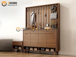 Tủ giày gỗ sồi tự nhiên 2 tầng 4 cánh mở Movado TG-12SN
