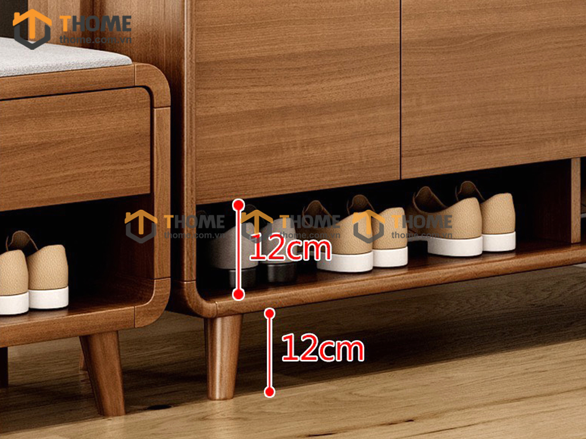 Tủ giày gỗ sồi tự nhiên 2 tầng 4 cánh mở Movado TG-12SN