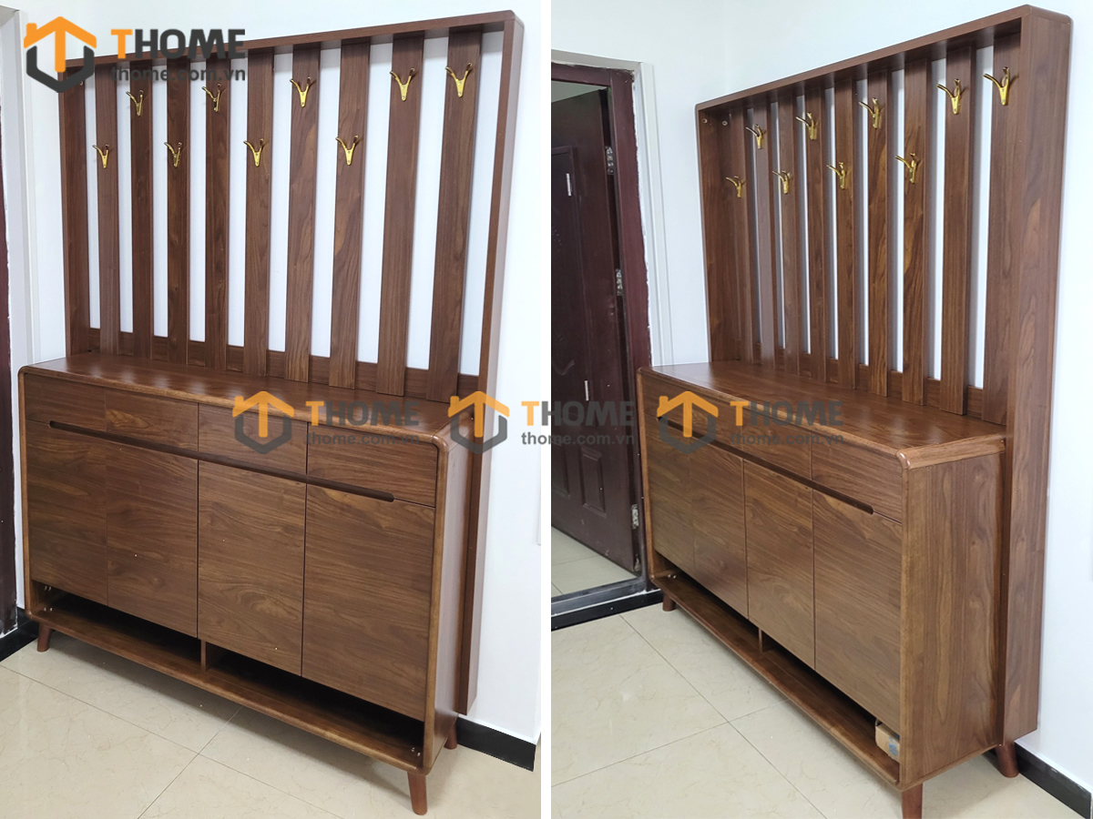 Tủ giày gỗ sồi tự nhiên 2 tầng 4 cánh mở Movado TG-12SN