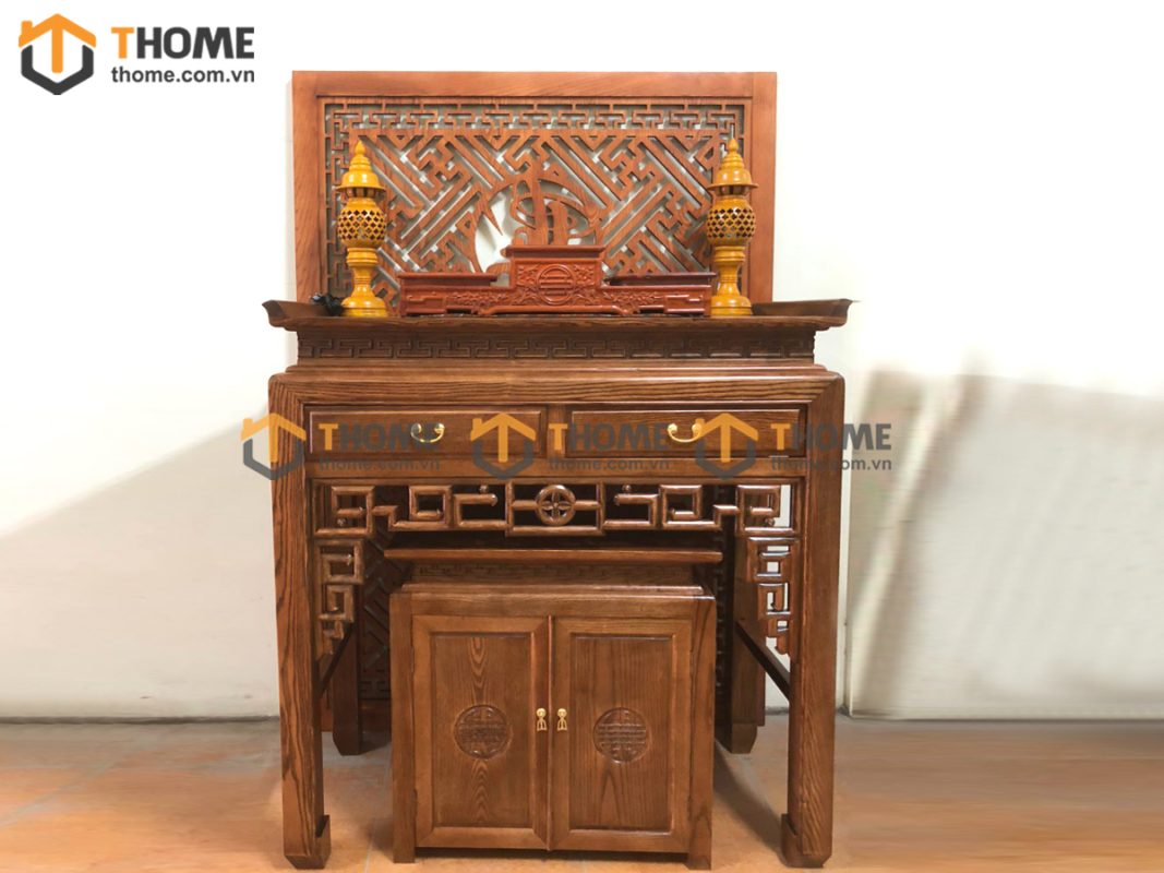 Bộ sưu tập tủ thờ sồi Nga tự nhiên TT-02SN