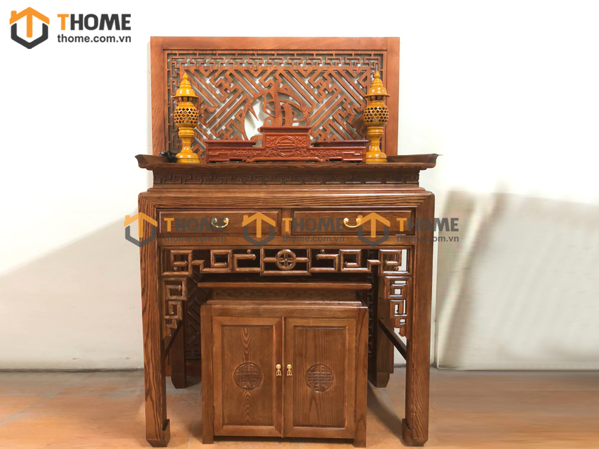 Bộ sưu tập tủ thờ sồi Nga tự nhiên TT-02SN