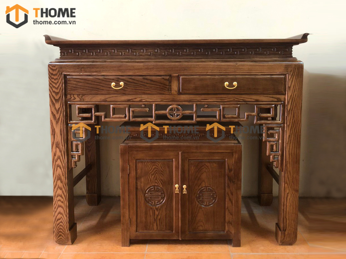 Bộ sưu tập tủ thờ sồi Nga tự nhiên TT-02SN