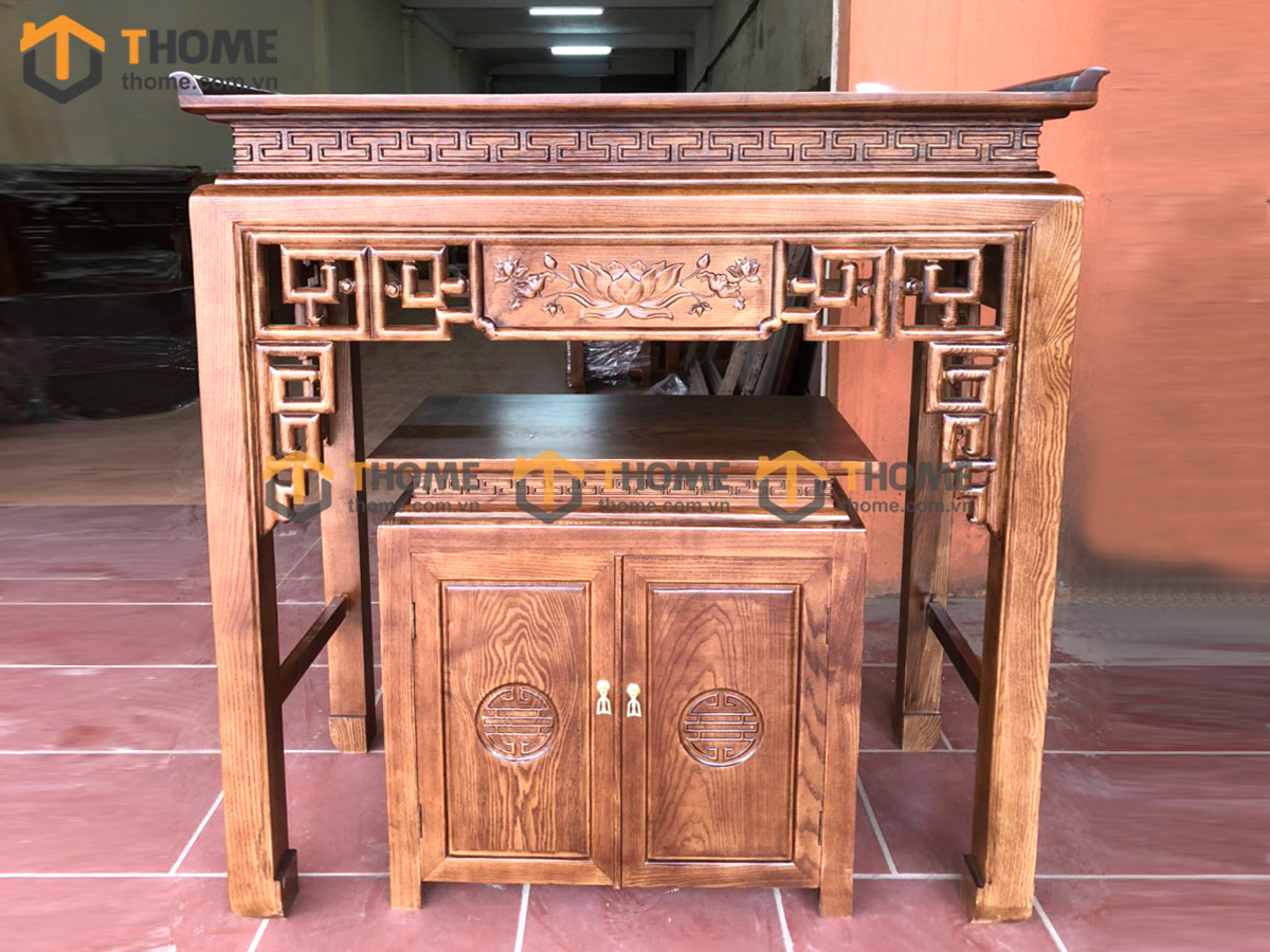 Bộ sưu tập tủ thờ sồi Nga tự nhiên TT-02SN