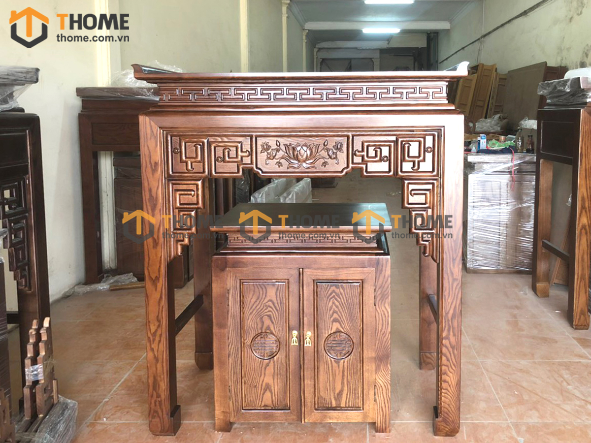 Bộ sưu tập tủ thờ sồi Nga tự nhiên TT-02SN