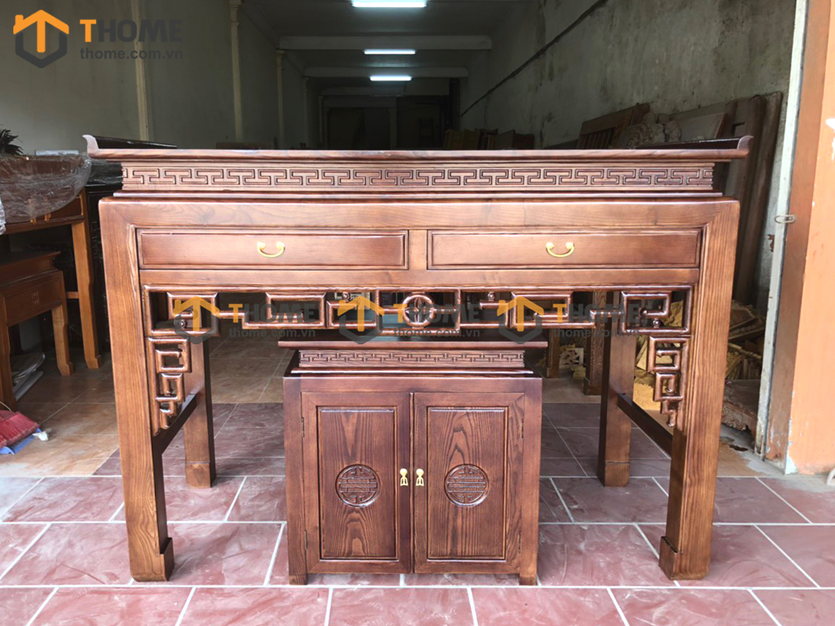 Bộ sưu tập tủ thờ sồi Nga tự nhiên TT-02SN