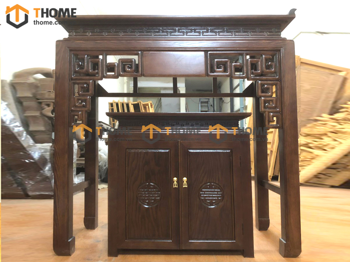 Bộ sưu tập tủ thờ sồi Nga tự nhiên TT-02SN