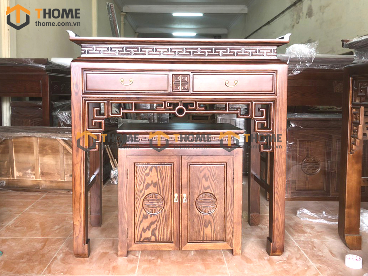 Bộ sưu tập tủ thờ sồi Nga tự nhiên TT-02SN
