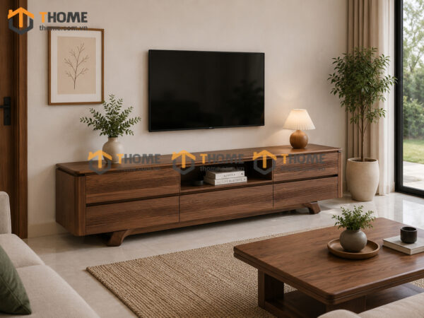 Tủ Tivi Gỗ Sồi Tự Nhiên Rain 5 Hộc Kéo TTV-27SN