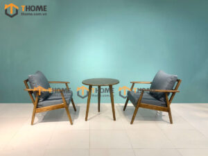 Bàn ghế cafe sofa Cogo gỗ sồi tự nhiên BGCF-01SOFA