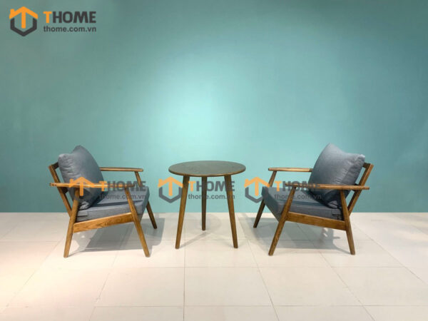 Bàn ghế cafe sofa Cogo gỗ sồi tự nhiên BGCF-01SOFA