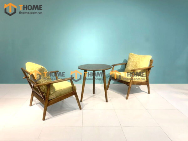 Bàn ghế cafe sofa Cogo gỗ sồi tự nhiên BGCF-01SOFA