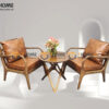 Bàn Ghế Cafe Sofa Cogo Tay Cong Gỗ Sồi Tự Nhiên BGCF-02SOFA