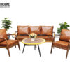 Bàn Ghế Cafe Sofa Cogo Tay Cong Gỗ Sồi Tự Nhiên BGCF-02SOFA