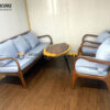 Bàn Ghế Cafe Sofa Cogo Tay Cong Gỗ Sồi Tự Nhiên BGCF-02SOFA