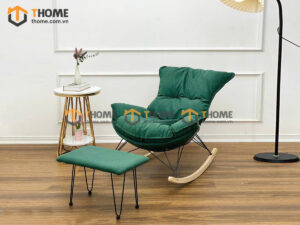 Ghế Bập Bênh Thư Giãn Kèm Đôn GBB-03NK