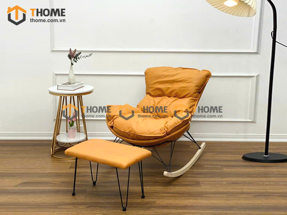 Ghế Bập Bênh Thư Giãn Kèm Đôn GBB-03NK