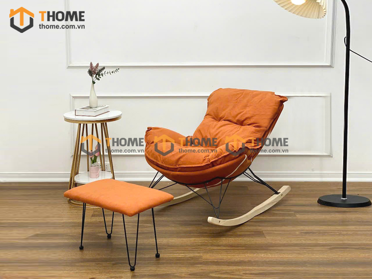 Ghế Bập Bênh Thư Giãn Kèm Đôn GBB-03NK