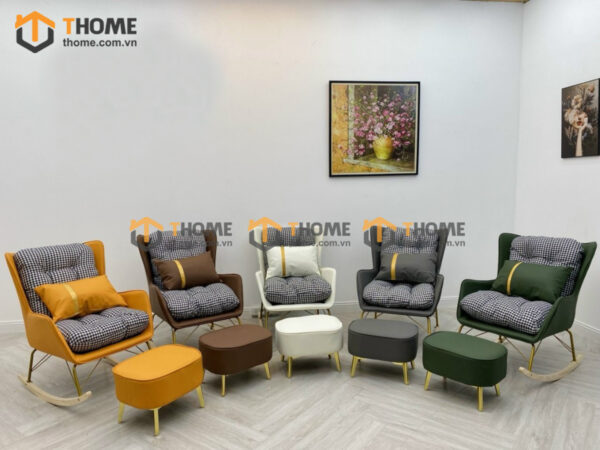 Ghế Bập Bênh Thư Giãn Kèm Đôn Nhập Khẩu GBB-04NK