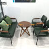Bàn Ghế Cafe Sofa Nappa Chân Sắt BGCF-01SOFASAT