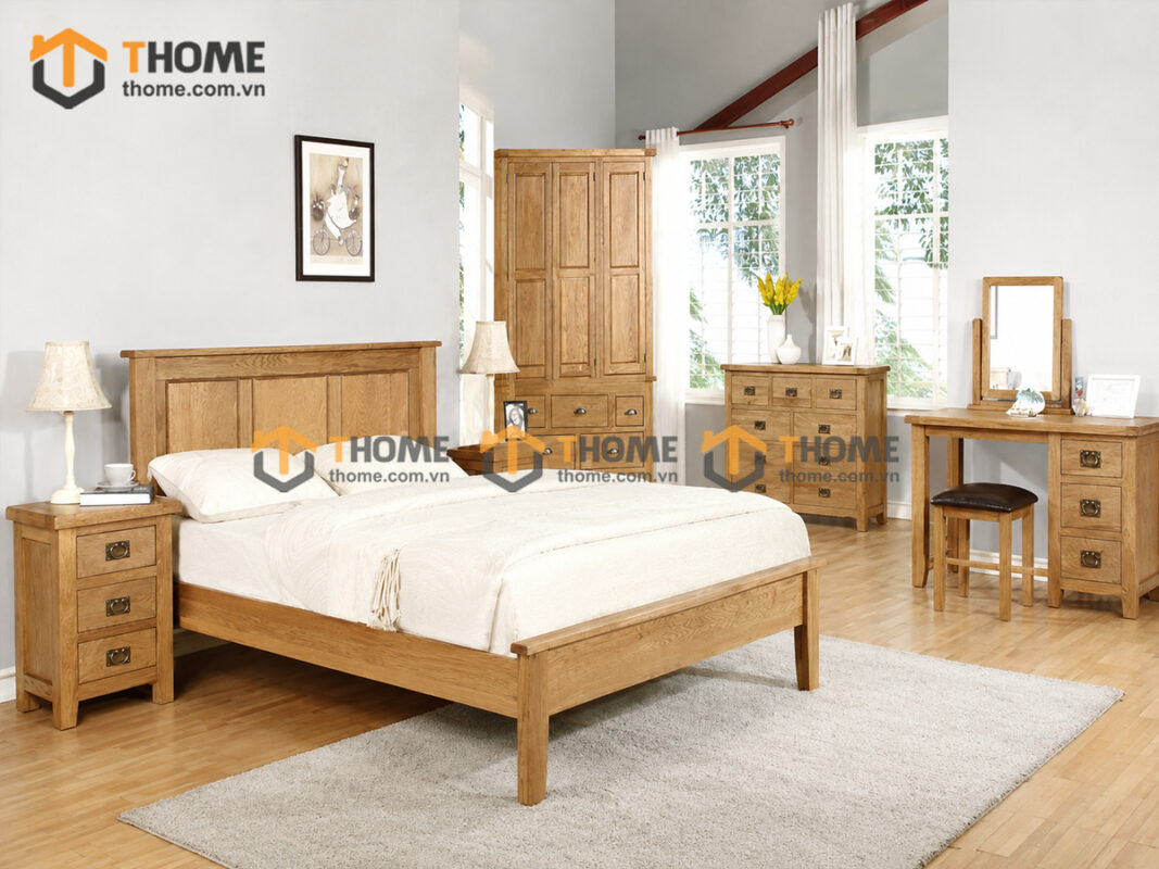 Bộ Sưu Tập Phòng Ngủ Số 01 Gỗ Sồi Tự Nhiên TKPN-01SM