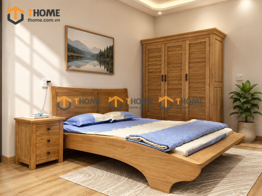 Bộ Sưu Tập Phòng Ngủ Số 01 Gỗ Sồi Tự Nhiên TKPN-01SM